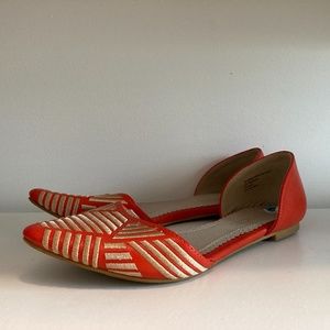 Orange Flats with Tribal Design